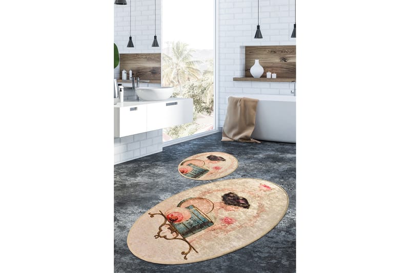 Kylpyhuonematto Baray 2 kpl - Monivärinen - Kodintekstiilit & matot - Kylpyhuonetekstiilit - Kylpyhuoneen matto