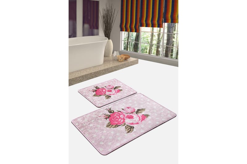 Kylpyhuonematto Baray 2 kpl - Monivärinen - Kodintekstiilit & matot - Kylpyhuonetekstiilit - Kylpyhuoneen matto