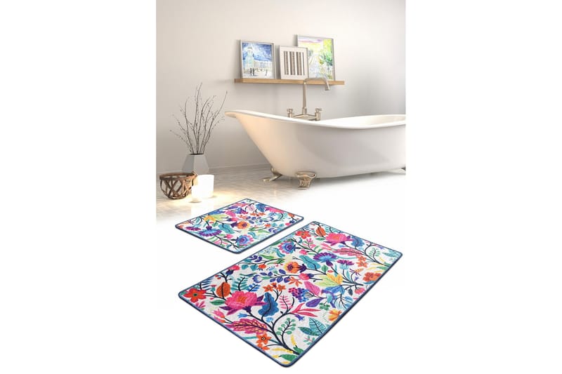 Kylpyhuonematto Baray 2 kpl - Monivärinen - Kodintekstiilit & matot - Kylpyhuonetekstiilit - Kylpyhuoneen matto