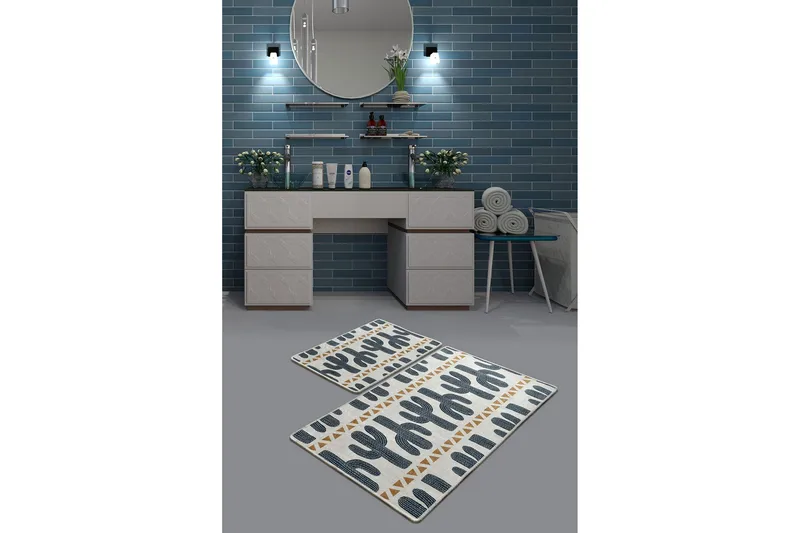 Kylpyhuonematto Baray 2 kpl - Monivärinen - Kodintekstiilit & matot - Kylpyhuonetekstiilit - Kylpyhuoneen matto