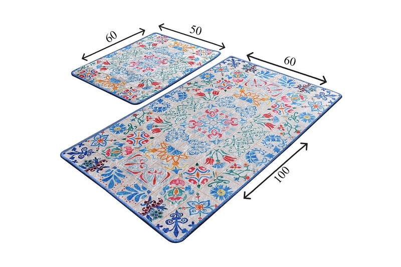 Kylpyhuonematto Baray 2 kpl - Monivärinen - Kodintekstiilit & matot - Kylpyhuonetekstiilit - Kylpyhuoneen matto