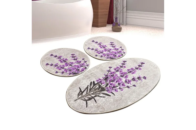 Kylpyhuonematto Baray 3 kpl, Monivärinen