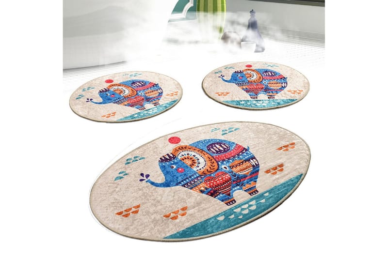 Kylpyhuonematto Baray 3 kpl, Monivärinen