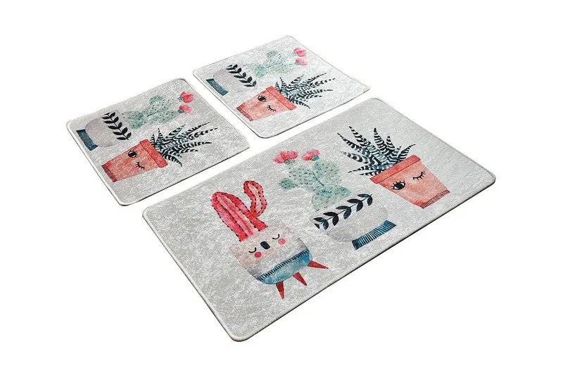 Kylpyhuonematto Baray 3 kpl, Monivärinen