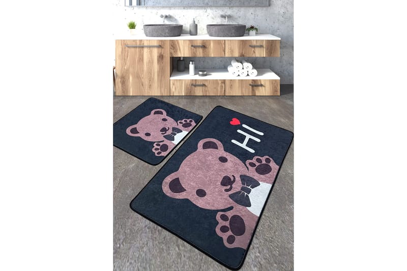 Kylpyhuonematto Berat 60x100 cm Suorakaide - Monivärinen - Kodintekstiilit & matot - Kylpyhuonetekstiilit - Kylpyhuoneen matto