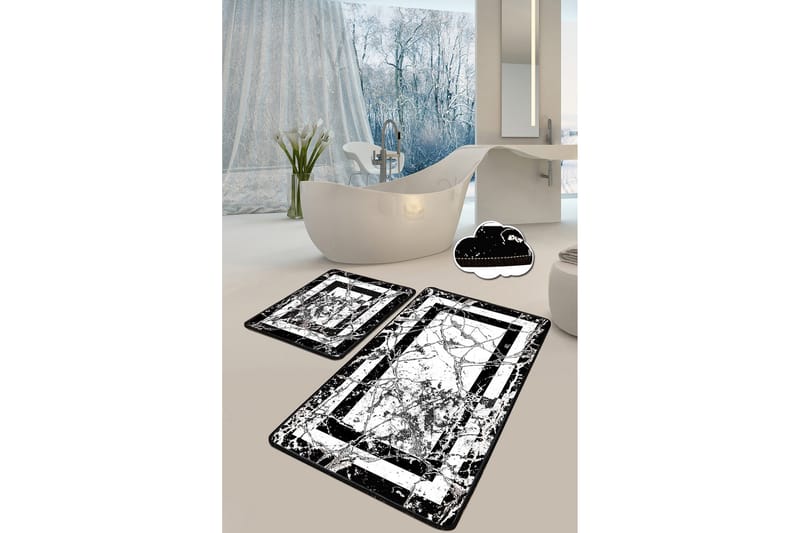 Kylpyhuonematto Craymor 60x100 cm Pyöreä, Musta