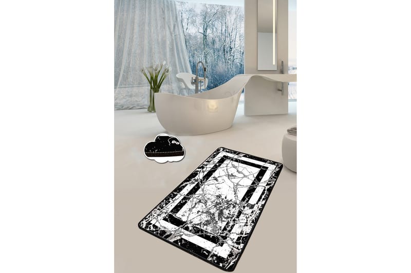 Kylpyhuonematto Craymor 70x120 cm Pyöreä, Musta