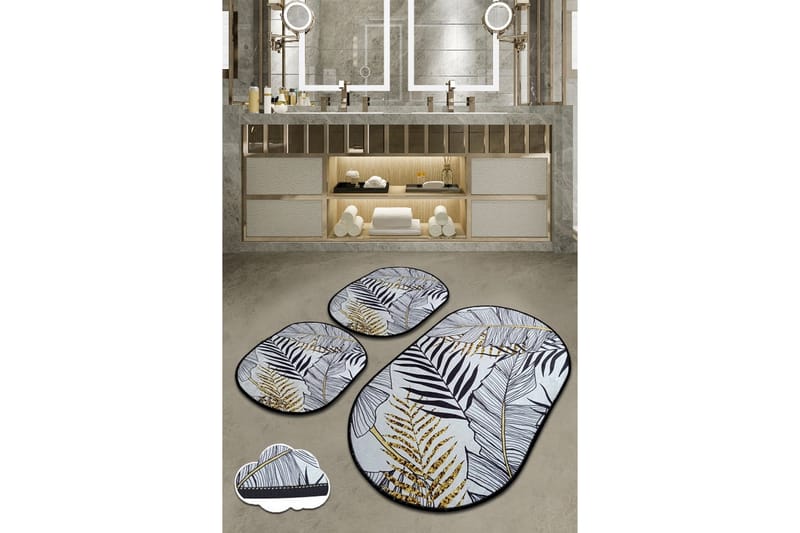 Kylpyhuonematto Herbal 60x100 cm Pyöreä, Monivärinen