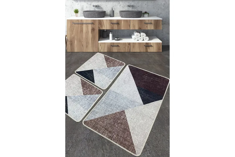 Kylpyhuonematto Jangu 60x100 cm Suorakaide - Beige - Kodintekstiilit & matot - Kylpyhuonetekstiilit - Kylpyhuoneen matto