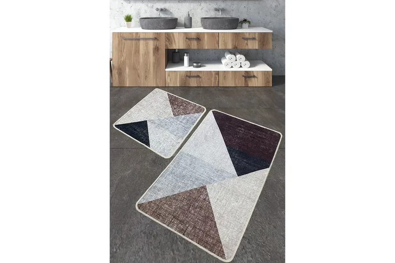 Kylpyhuonematto Jangu 60x100 cm Suorakaide, Beige