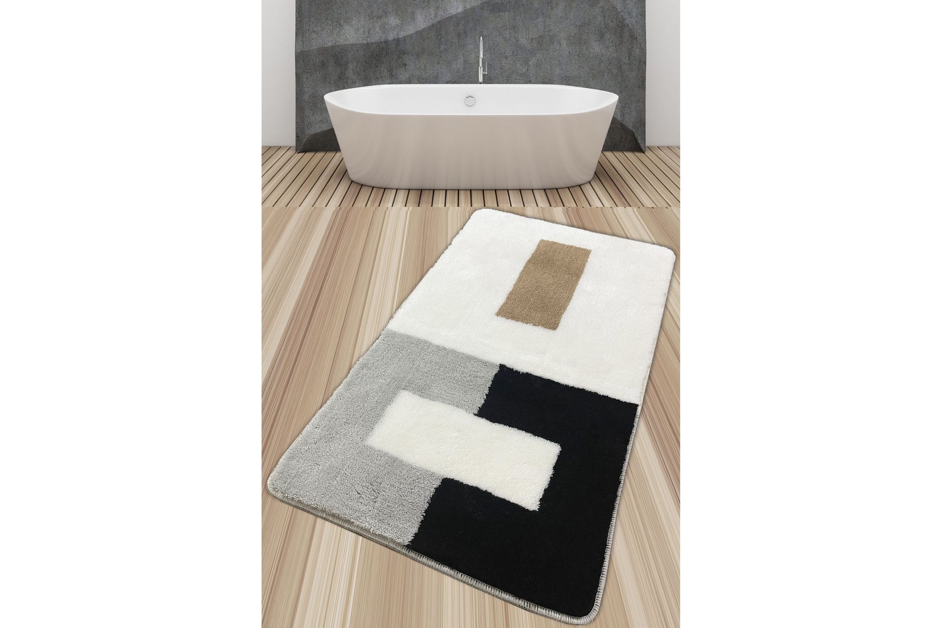 Kylpyhuonematto Jaswant 70x120 cm Suorakaide - Monivärinen - Kodintekstiilit & matot - Kylpyhuonetekstiilit - Kylpyhuoneen matto