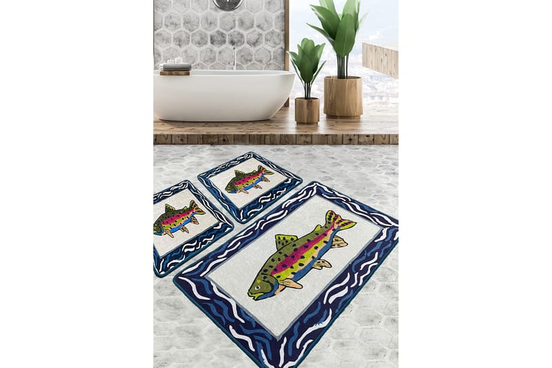 Kylpyhuonematto Navi 60x100 cm Suorakaide, Monivärinen