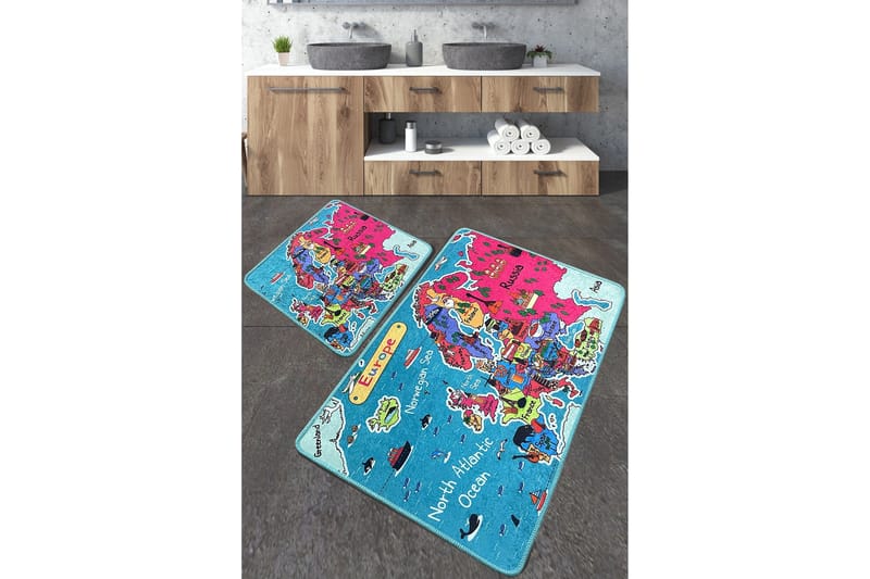 Kylpyhuonematto Navjoot 60x100 cm Suorakaide, Monivärinen