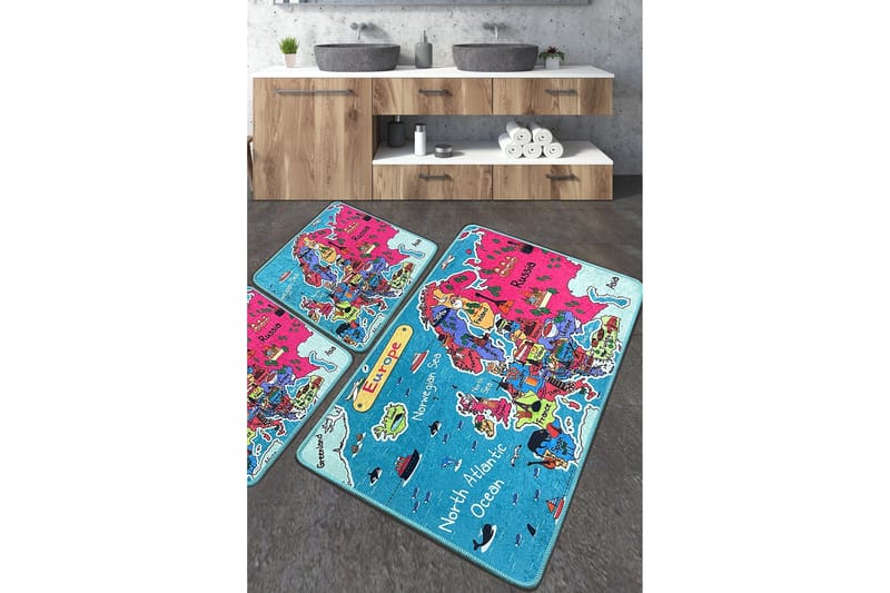 Kylpyhuonematto Navjoot 60x100 cm Suorakaide, Monivärinen