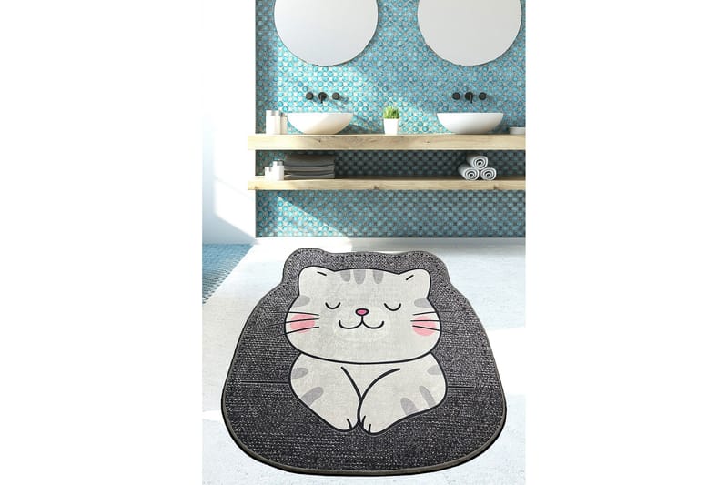 Kylpyhuonematto Navnit 160x160 cm Suorakaide, Harmaa