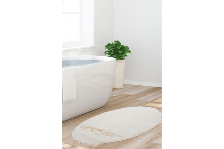 Kylpyhuonematto Neko 60x80 cm Suorakaide - Ecru - Kylpyhuoneen matto