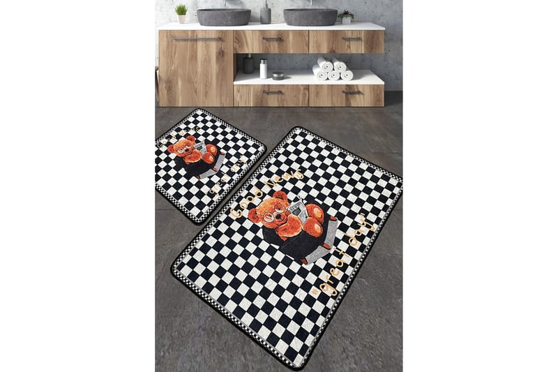 Kylpyhuonematto Nibha 60x100 cm Suorakaide - Monivärinen - Kodintekstiilit & matot - Kylpyhuonetekstiilit - Kylpyhuoneen matto
