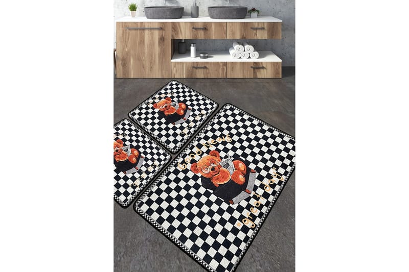 Kylpyhuonematto Nibha 60x100 cm Suorakaide - Monivärinen - Kodintekstiilit & matot - Kylpyhuonetekstiilit - Kylpyhuoneen matto