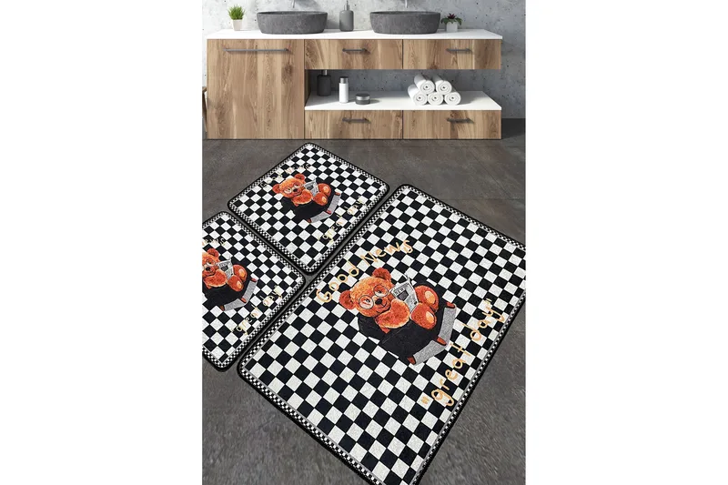 Kylpyhuonematto Nibha 60x100 cm Suorakaide, Monivärinen