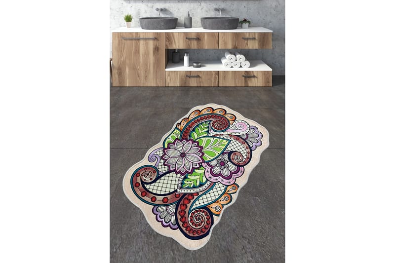 Kylpyhuonematto Nibo 70x120 cm Suorakaide - Monivärinen - Kodintekstiilit & matot - Kylpyhuonetekstiilit - Kylpyhuoneen matto