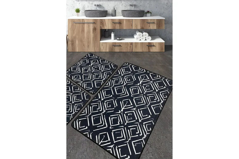 Kylpyhuonematto Nicharon 60x100 cm Suorakaide, Monivärinen