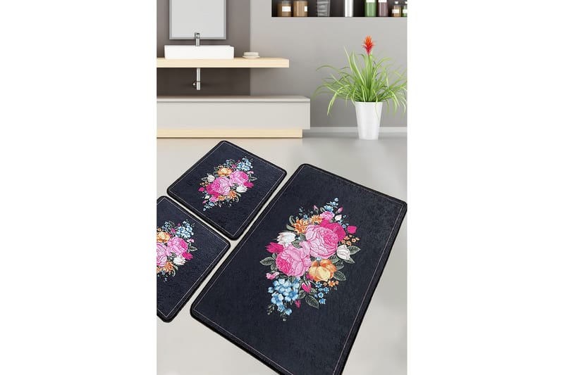 Kylpyhuonematto Nichatar 60x100 cm Suorakaide, Monivärinen