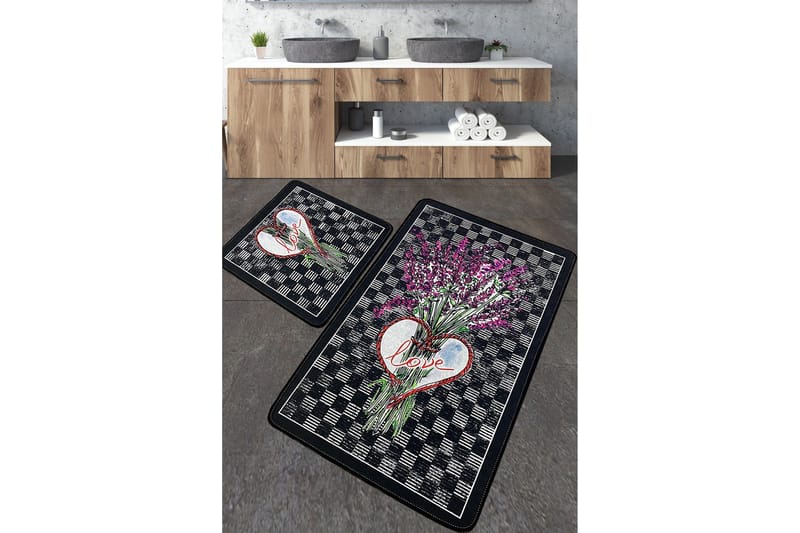 Kylpyhuonematto Nidhi 60x100 cm Suorakaide, Monivärinen