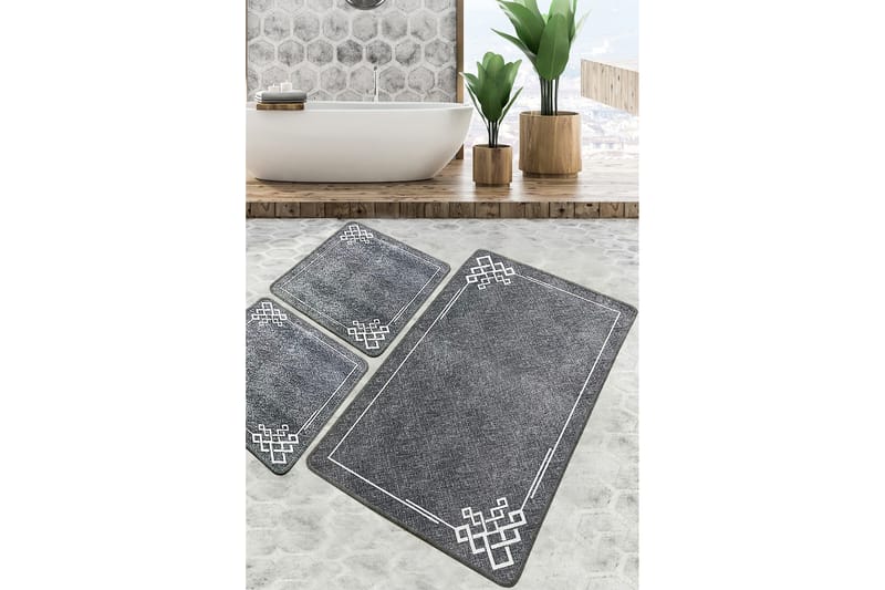 Kylpyhuonematto Nihal 60x100 cm Suorakaide - Monivärinen - Kodintekstiilit & matot - Kylpyhuonetekstiilit - Kylpyhuoneen matto
