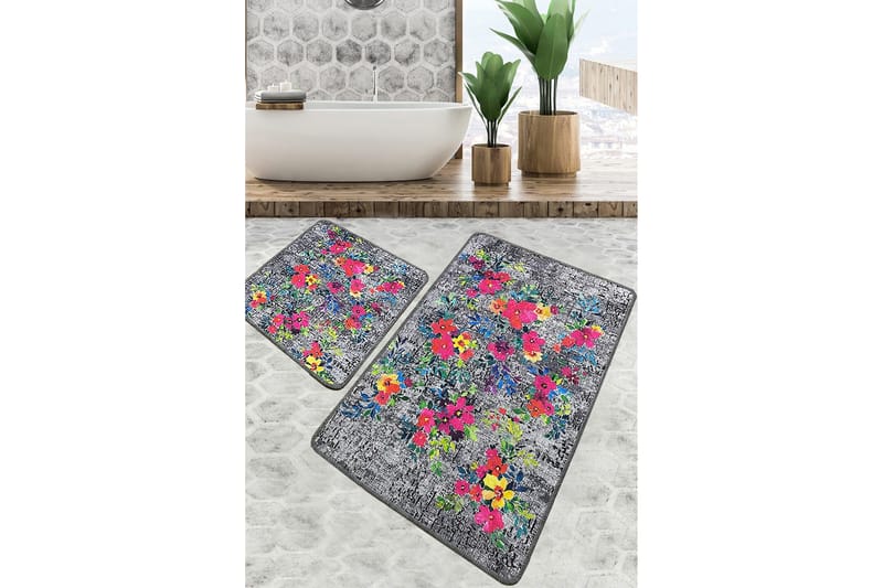 Kylpyhuonematto Nika 60x100 cm Suorakaide, Monivärinen