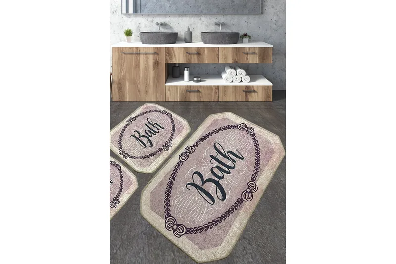 Kylpyhuonematto Nikawiy 60x100 cm Suorakaide, Monivärinen