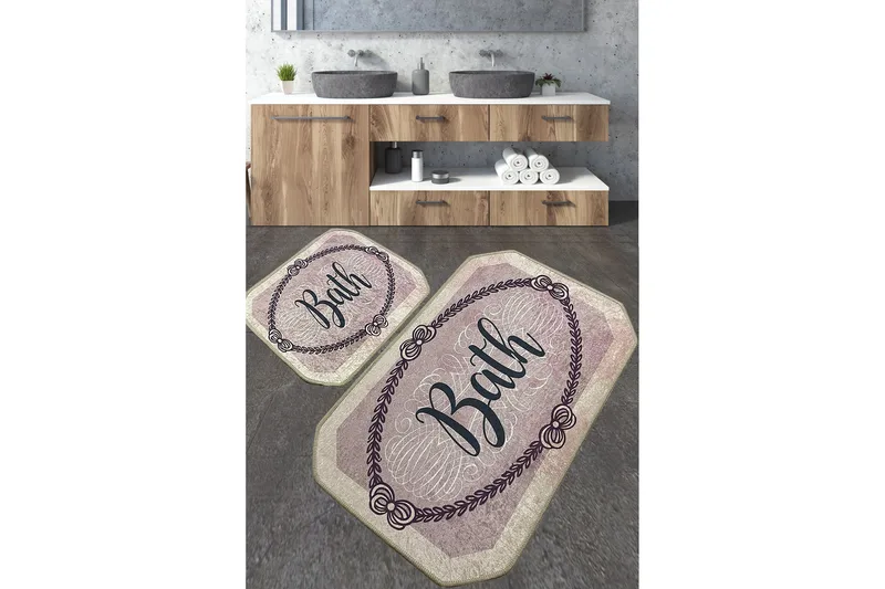 Kylpyhuonematto Nikawiy 60x100 cm Suorakaide, Monivärinen