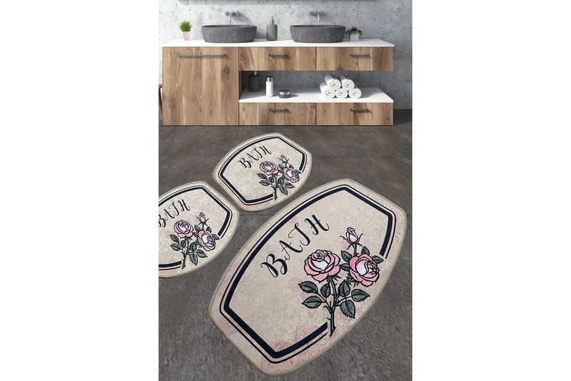 Kylpyhuonematto Nikhad 60x100 cm Suorakaide, Monivärinen