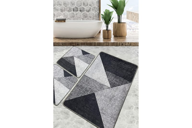 Kylpyhuonematto Nikil 60x100 cm Suorakaide, Harmaa