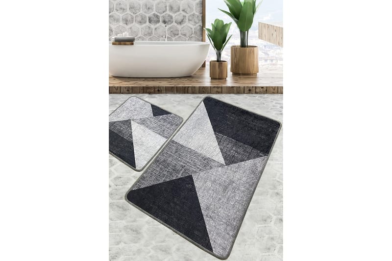 Kylpyhuonematto Nikil 60x100 cm Suorakaide, Harmaa