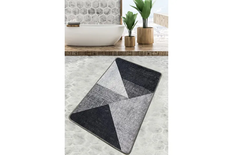 Kylpyhuonematto Nikil 70x120 cm Suorakaide, Harmaa