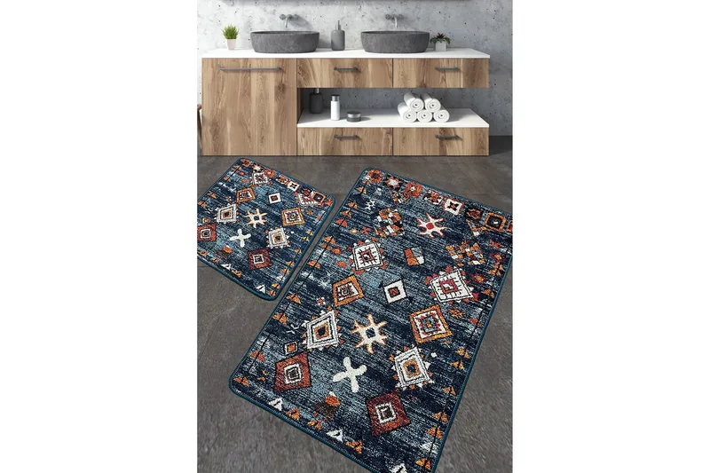 Kylpyhuonematto Nikkhar 60x100 cm Suorakaide, Monivärinen