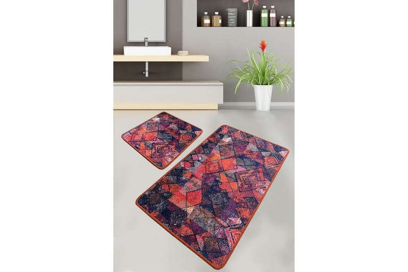 Kylpyhuonematto Nilam 60x100 cm Suorakaide, Monivärinen