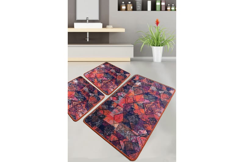 Kylpyhuonematto Nilam 60x100 cm Suorakaide, Monivärinen