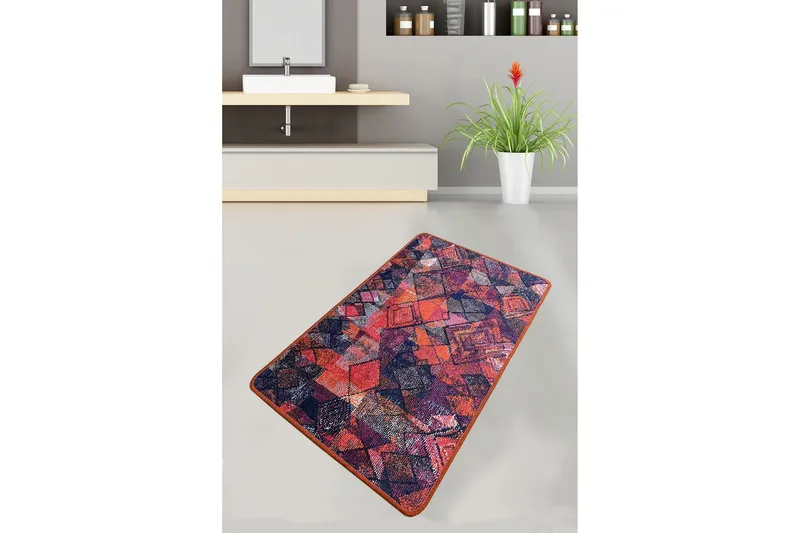 Kylpyhuonematto Nilam 70x120 cm Suorakaide, Monivärinen