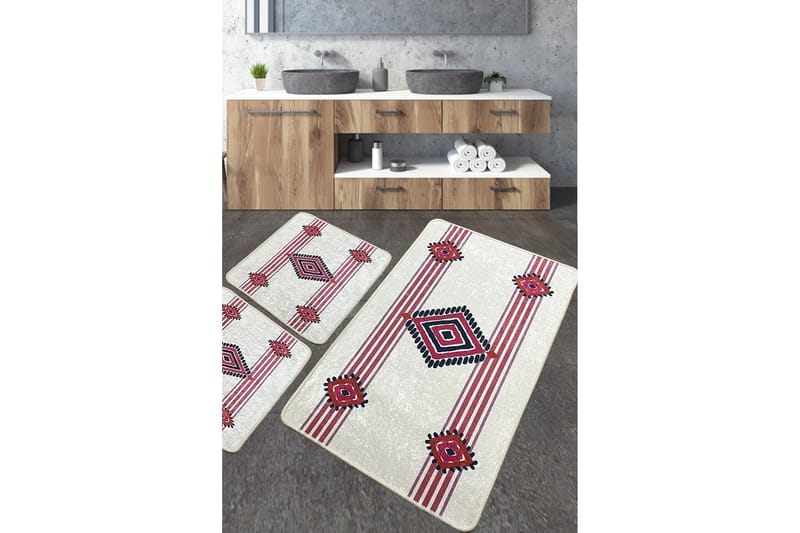 Kylpyhuonematto Nimahe 60x100 cm Suorakaide - Monivärinen - Kodintekstiilit & matot - Kylpyhuonetekstiilit - Kylpyhuoneen matto