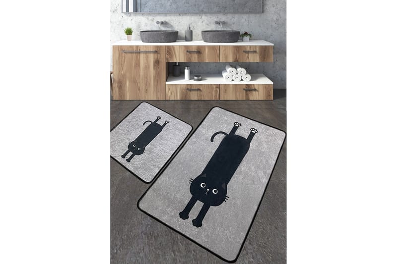 Kylpyhuonematto Nintai 60x100 cm Suorakaide - Harmaa - Kodintekstiilit & matot - Kylpyhuonetekstiilit - Kylpyhuoneen matto