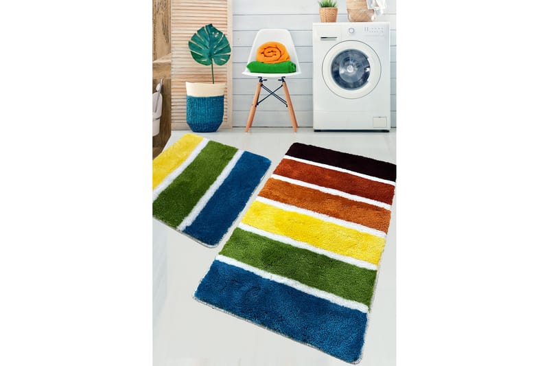 Kylpyhuonematto Nursa 60x100 cm Suorakaide, Monivärinen