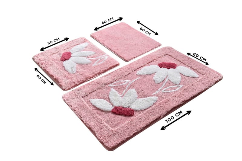 Kylpyhuonematto Siniinia 60x100 cm Suorakaide - Monivärinen - Kodintekstiilit & matot - Kylpyhuonetekstiilit - Kylpyhuoneen matto