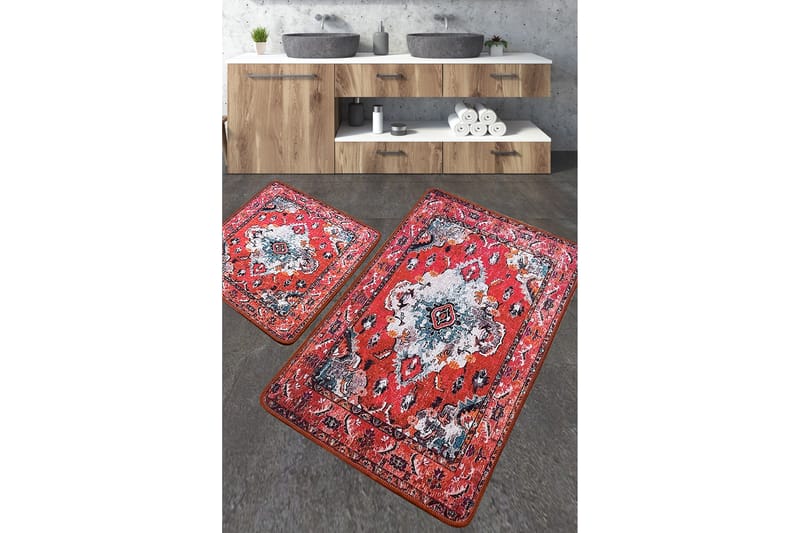 Kylpyhuonematto Vergale 60x100 cm Suorakaide - Sininen - Kodintekstiilit & matot - Kylpyhuonetekstiilit - Kylpyhuoneen matto