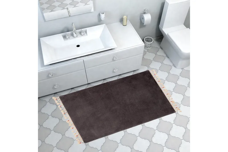 Kylpyhuonematto Pandit 50x75 cm Suorakaide, Antrasiitti