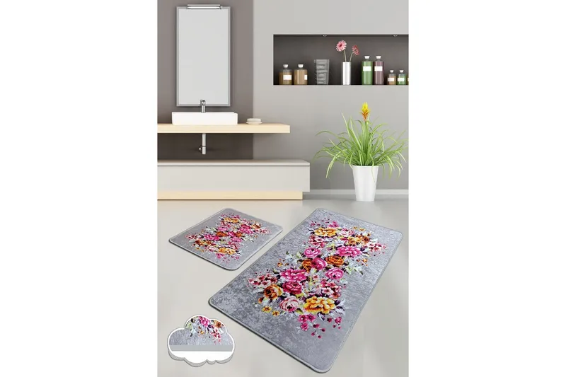 Kylpyhuonematto Pariksha 60x100 cm Pyöreä, Monivärinen