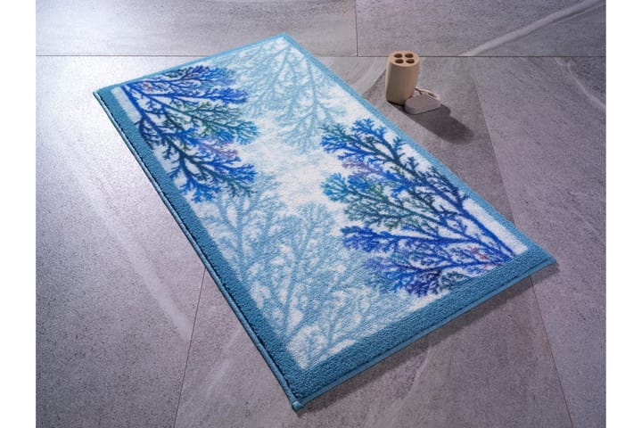 Kylpyhuonematto Penmon - Sininen/violetti/vihreä/valk - Kylpyhuoneen matto