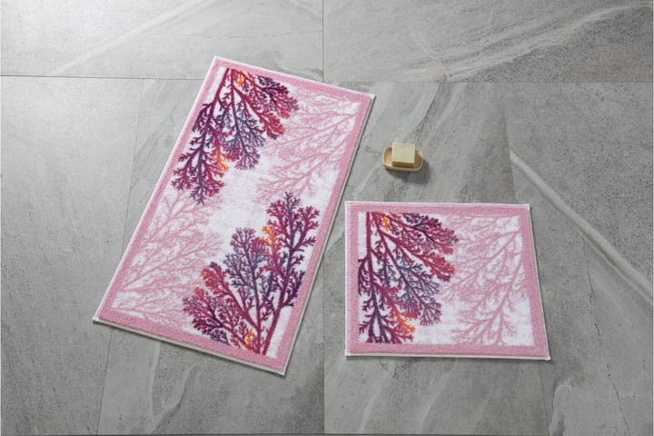 Kylpyhuonematto Penmon 2 kpl - Vaaleanpun/valk/oranssi/violet - Kylpyhuoneen matto