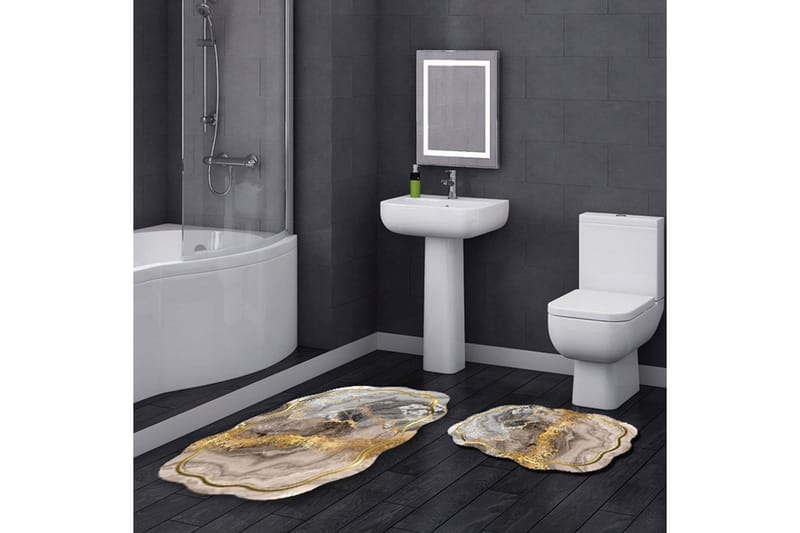 Kylpyhuonematto Parmo 60x100 cm Suorakaide, Beige