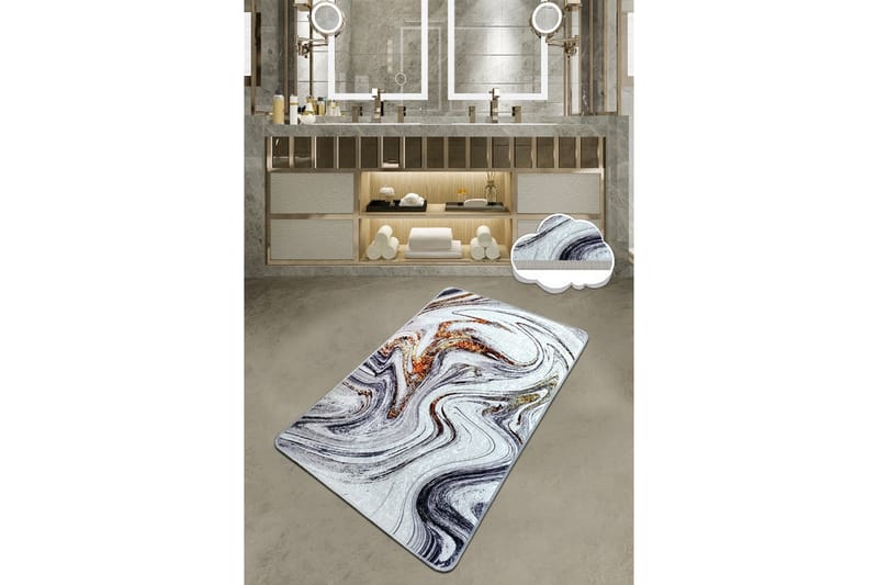 Kylpyhuonematto Parinka 80x100 cm Pyöreä - Monivärinen - Kodintekstiilit & matot - Kylpyhuonetekstiilit - Kylpyhuoneen matto